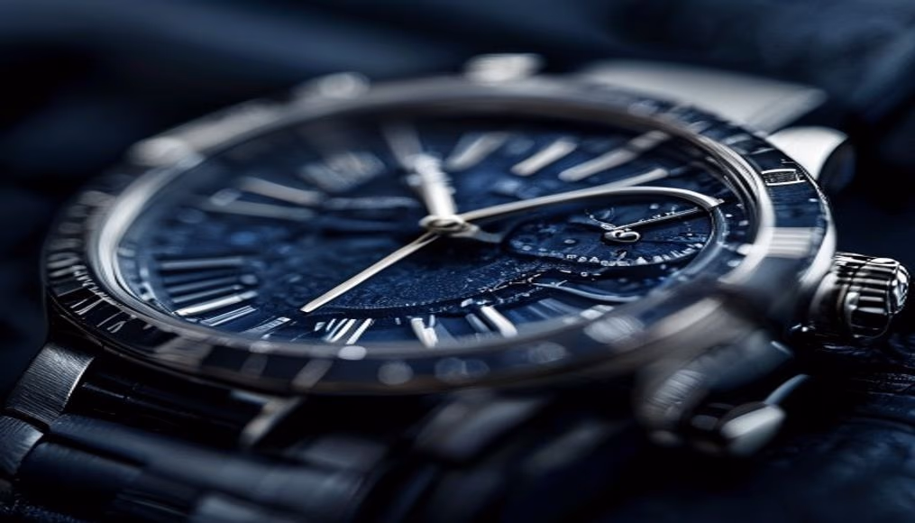 Patek philippe nautilus 5711 blue dial em fotografia editorial de luxo