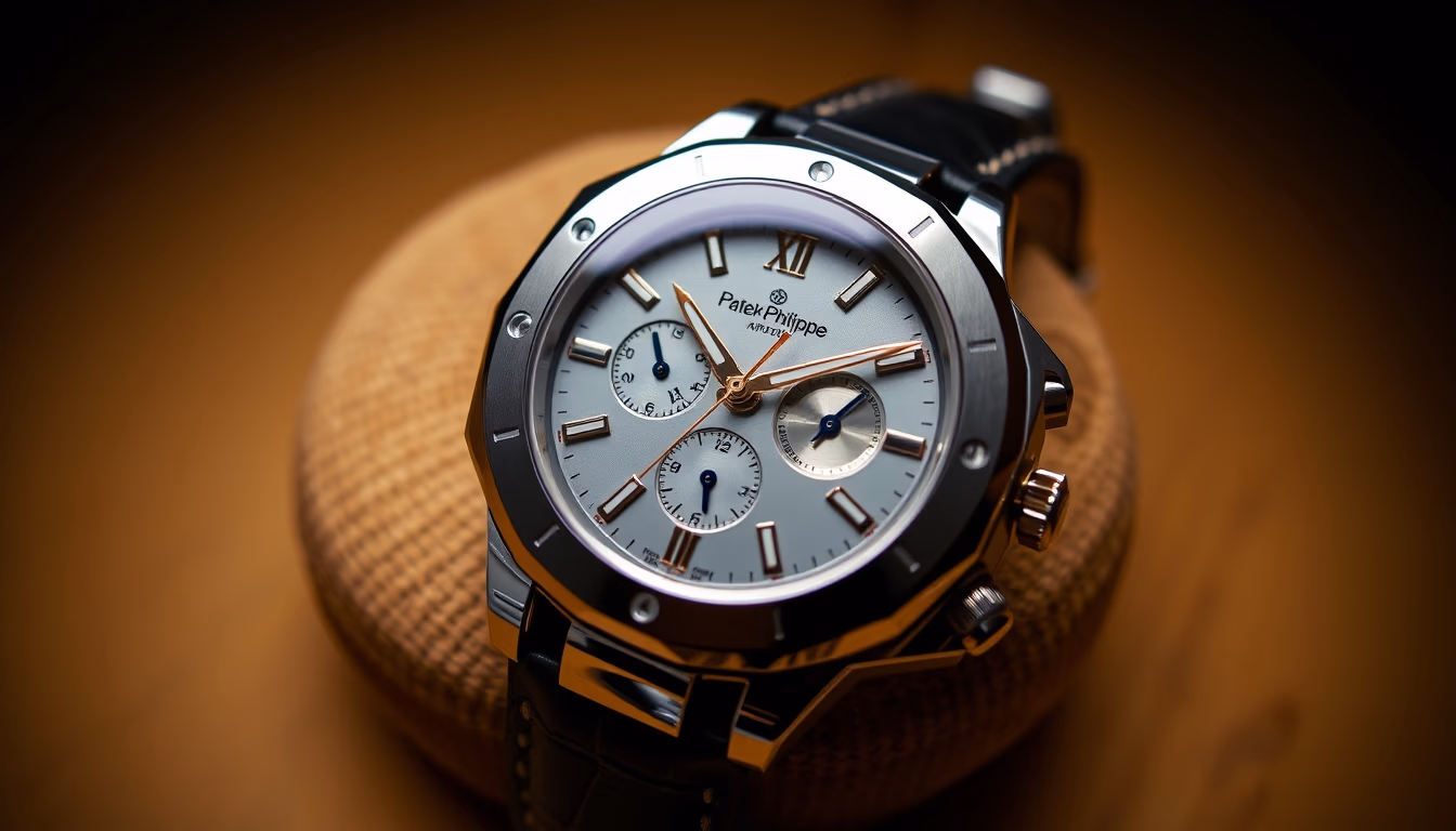 patek philippe nautilus in editorial style