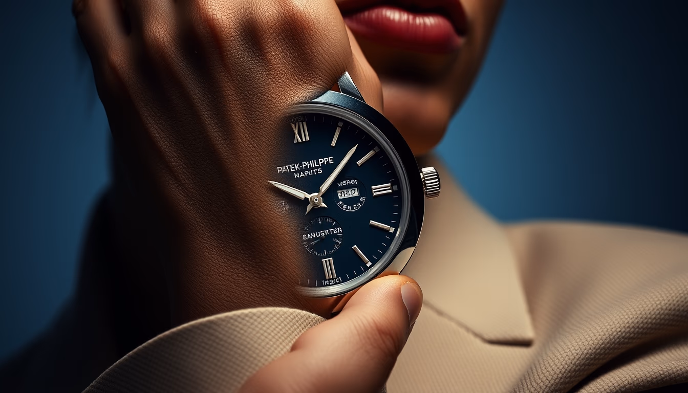 patek philippe nautilus in editorial style