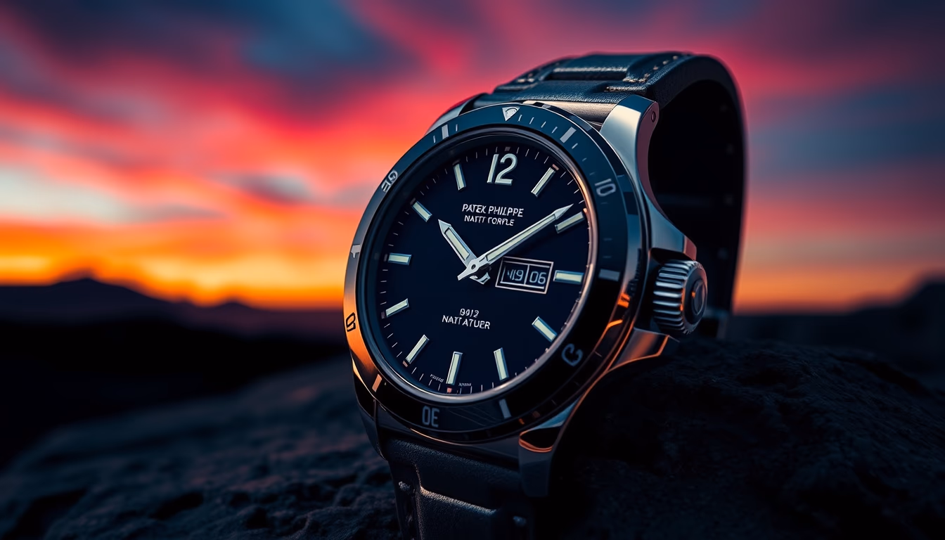 patek philippe nautilus in editorial style