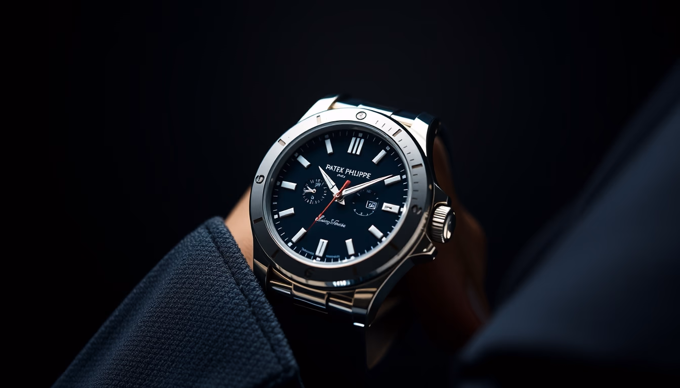 patek philippe nautilus in editorial style