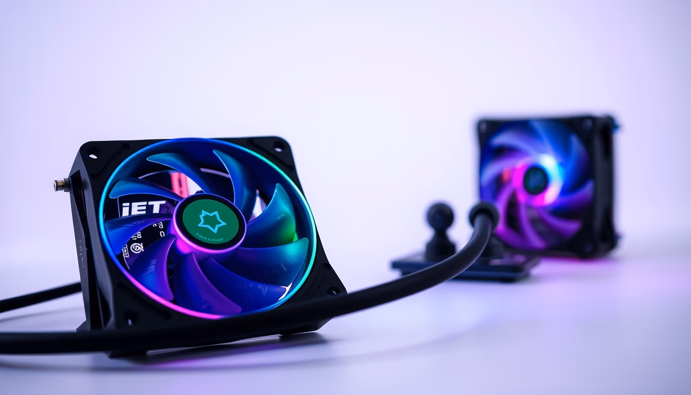 pc fan rgb glowing in editorial style