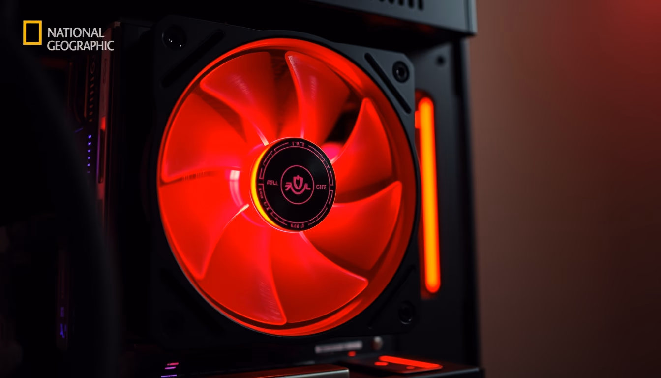 Pc fan rgb glowing em estilo editorial