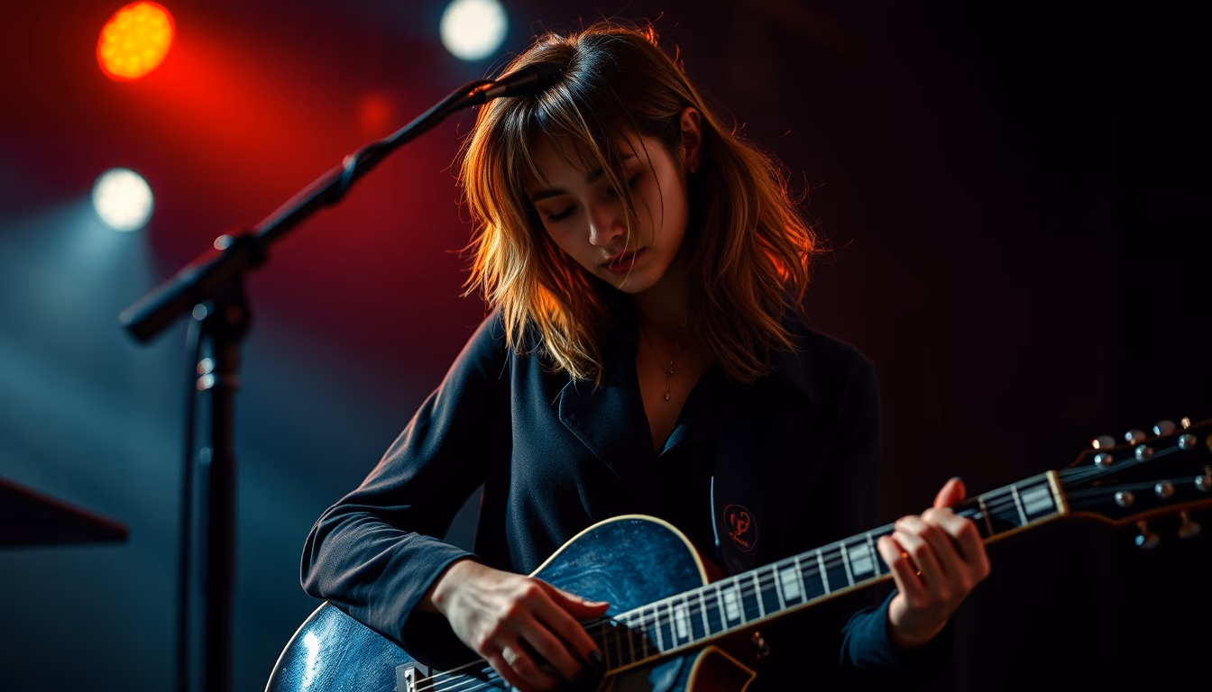 pedal steel guitar in editorial style