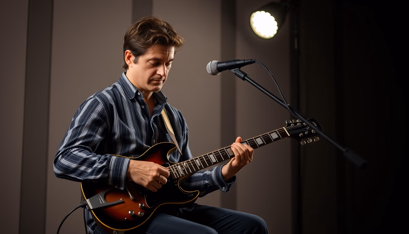 pedal steel guitar in editorial style