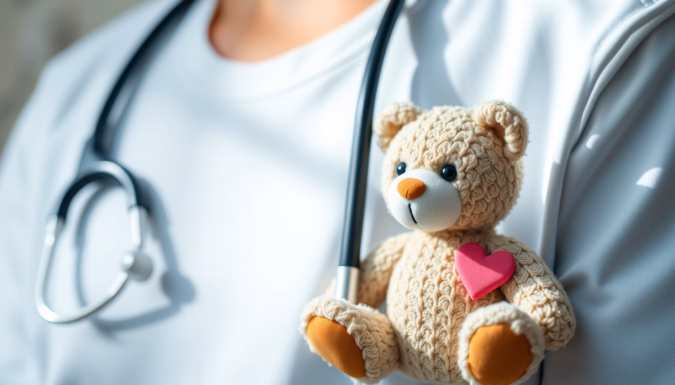 pediatric stethoscope teddy in editorial style