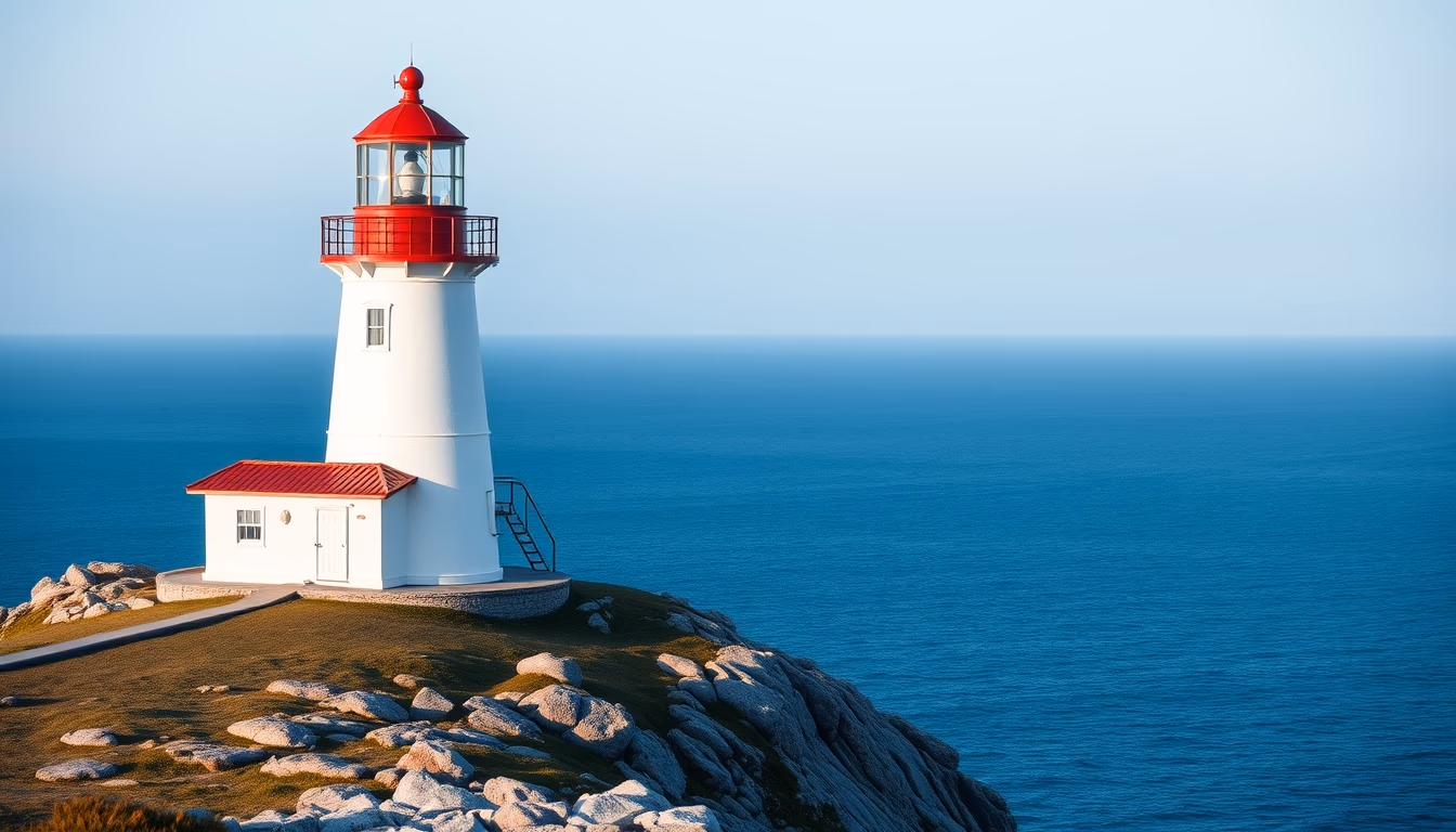 peggy cove lighthouse in editorial style