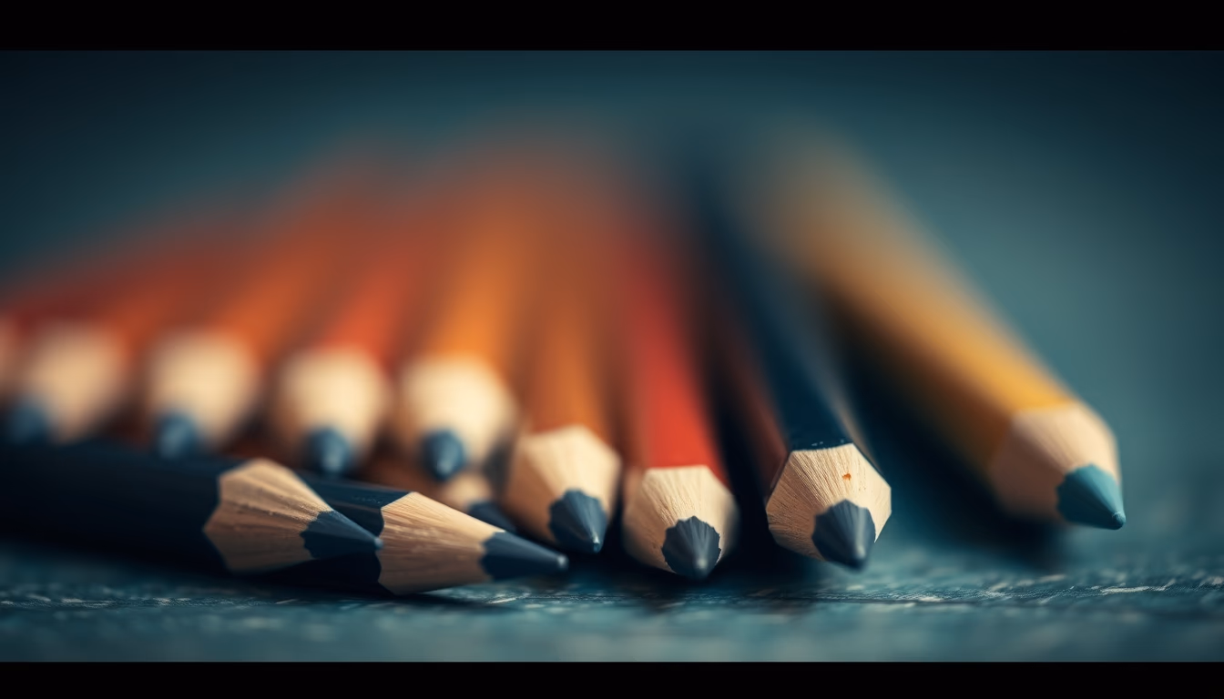 pencil collection vintage in editorial style