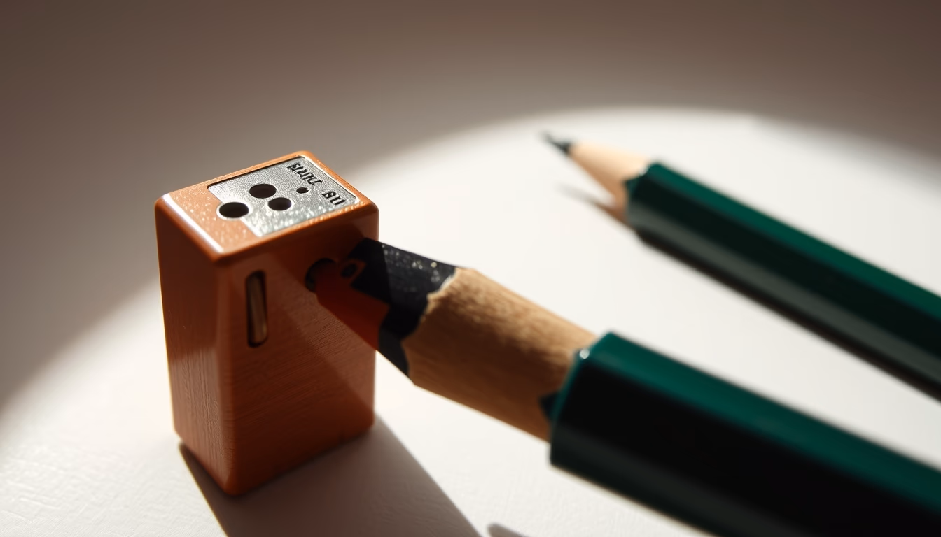 pencil sharpener vintage in editorial style