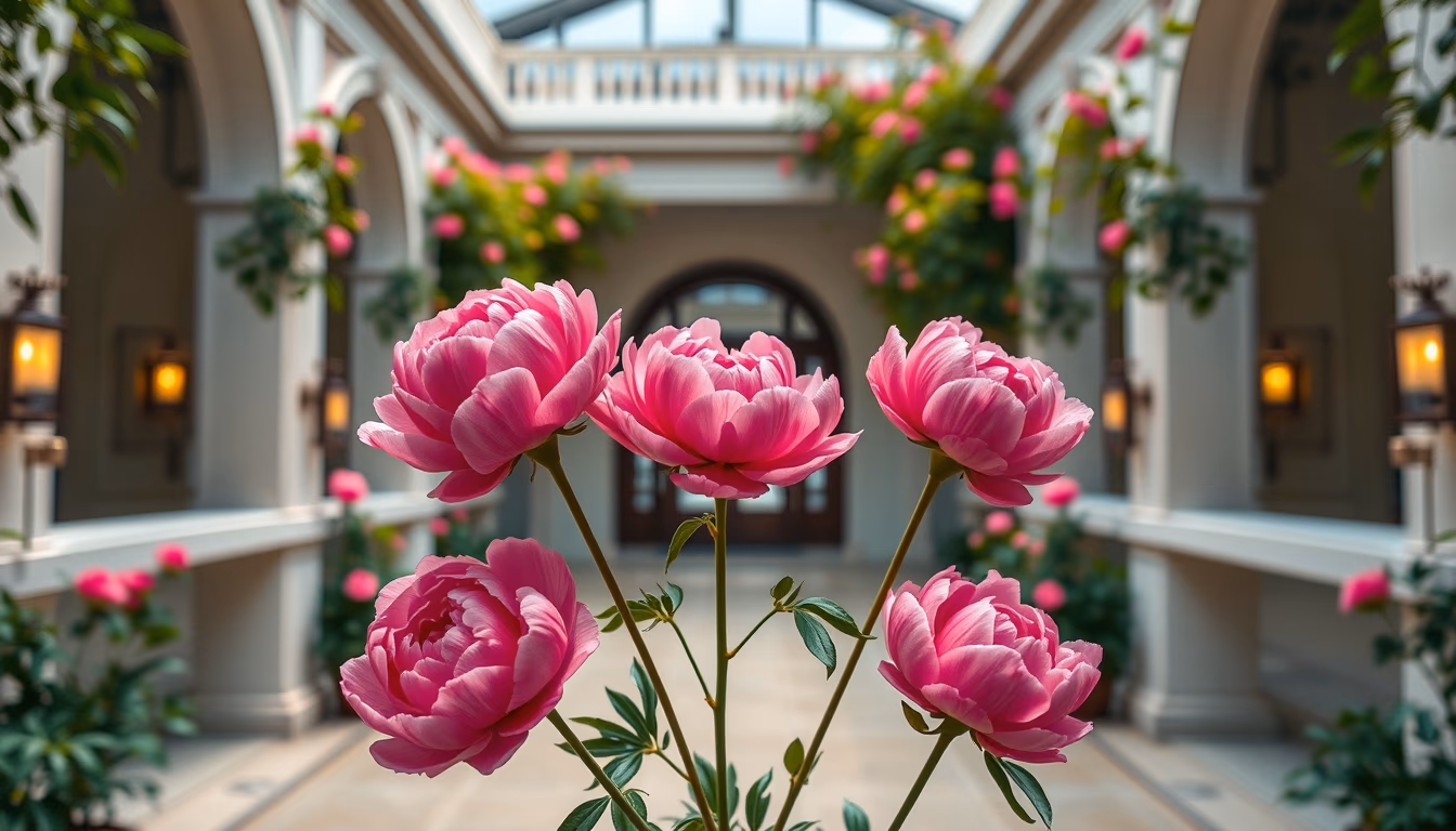 peony pink lush in editorial style