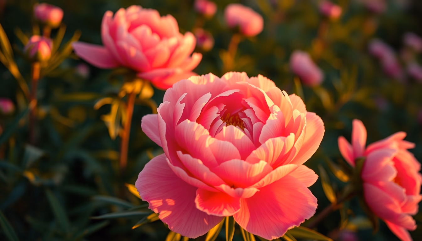 peony pink lush in editorial style