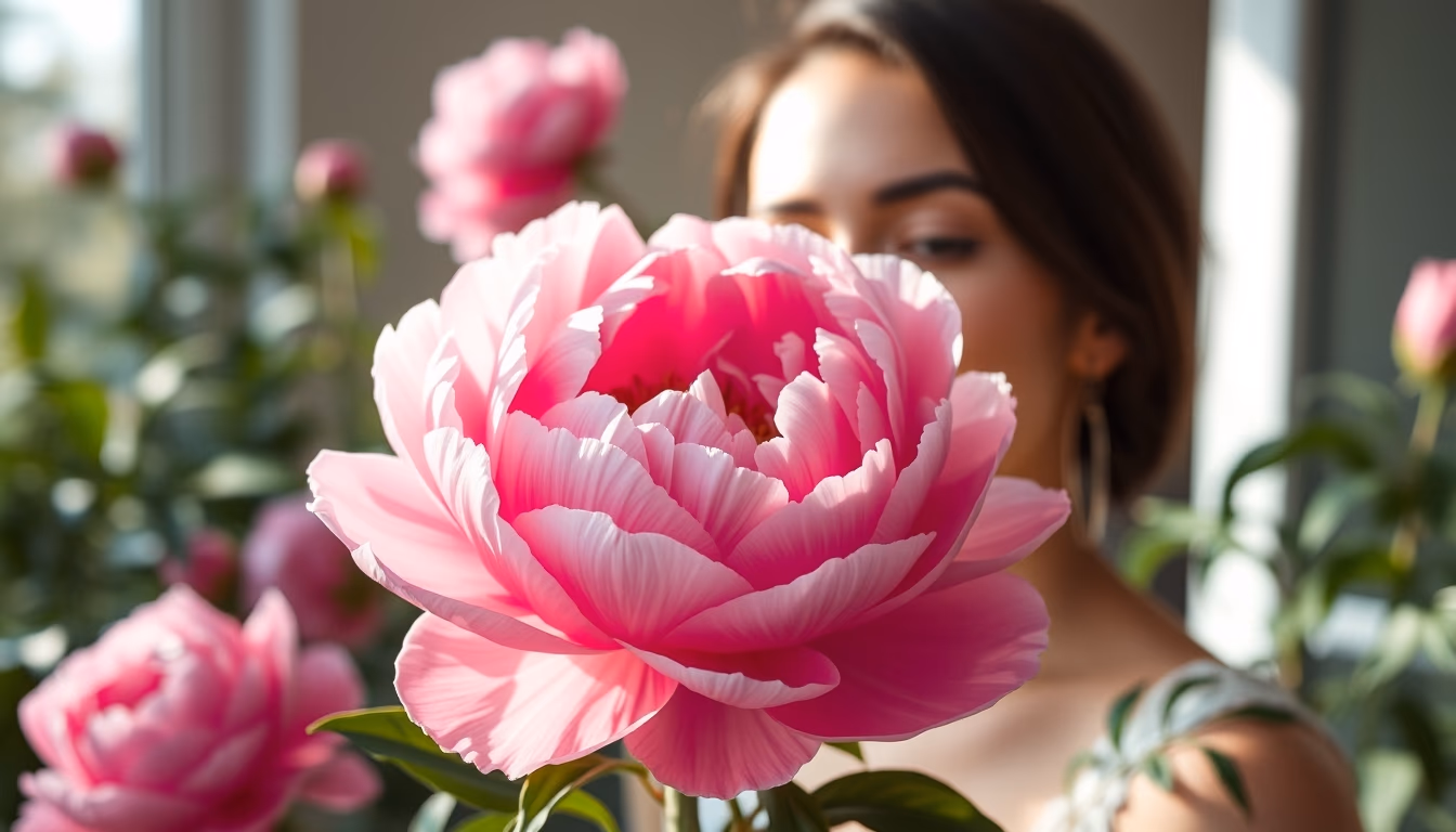 peony pink lush in editorial style