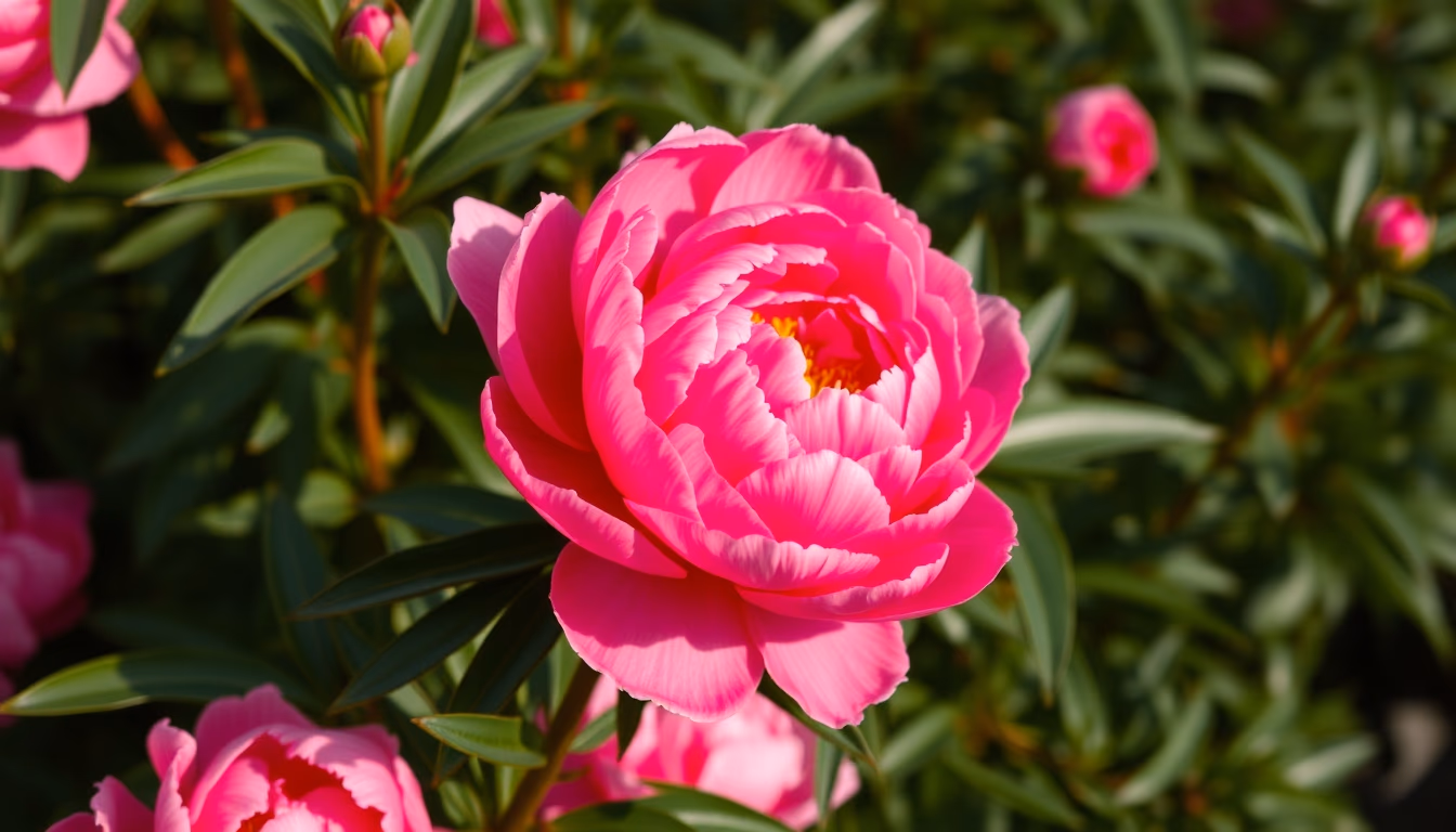 peony pink lush in editorial style