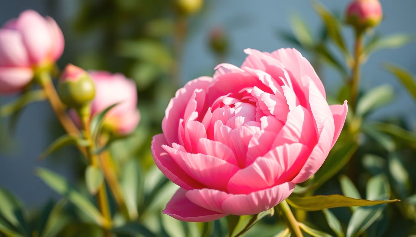 peony pink lush in editorial style