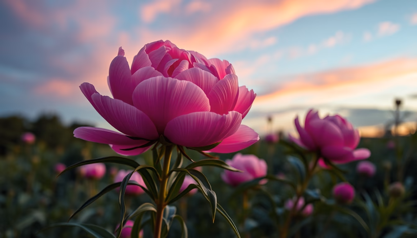 peony pink lush in editorial style