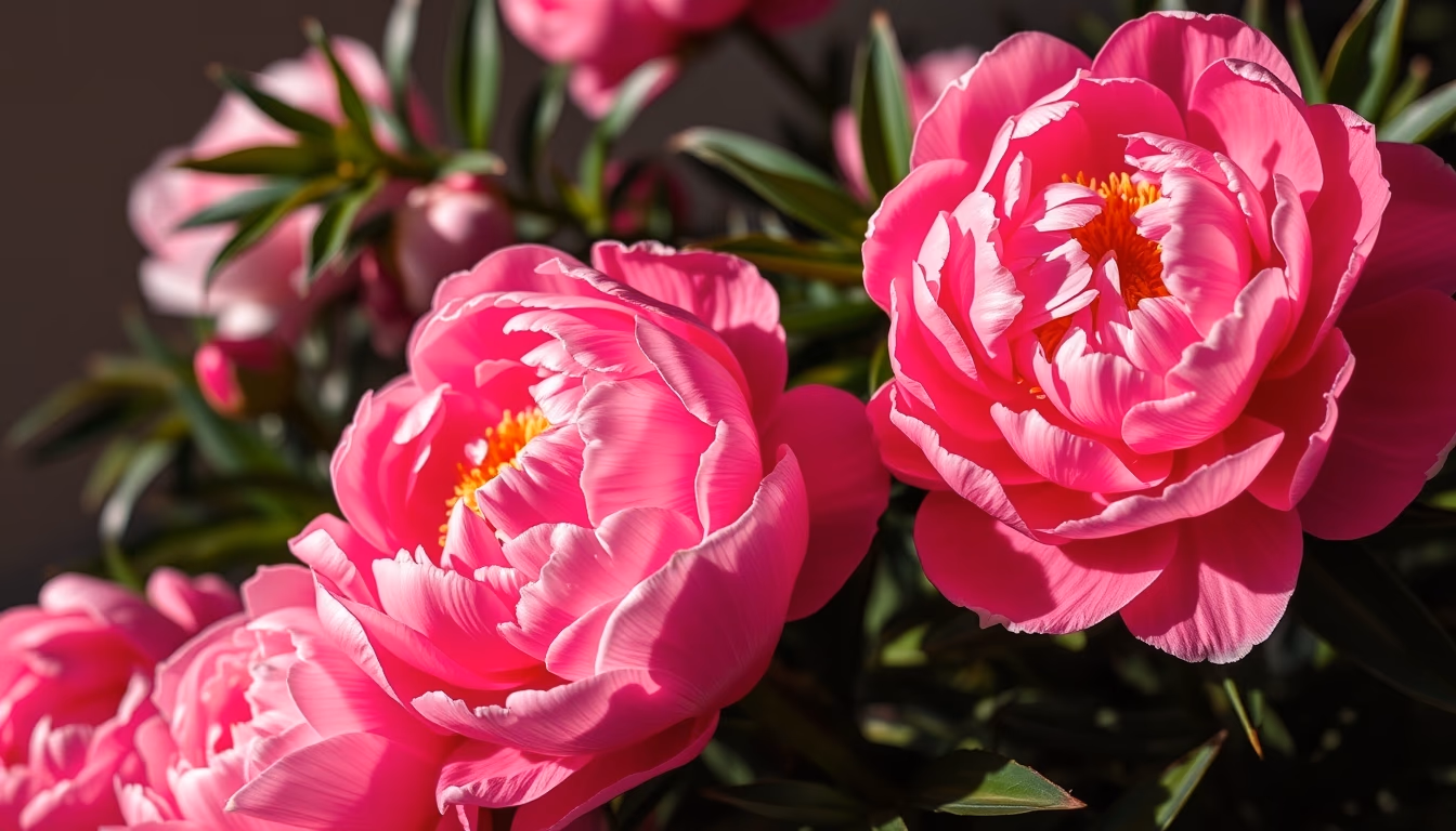 peony pink lush in editorial style