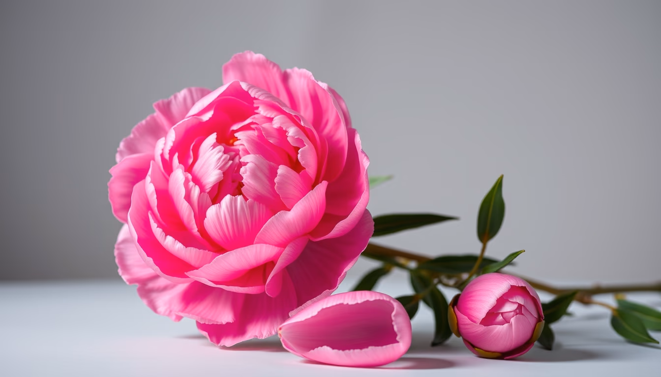 peony pink lush in editorial style