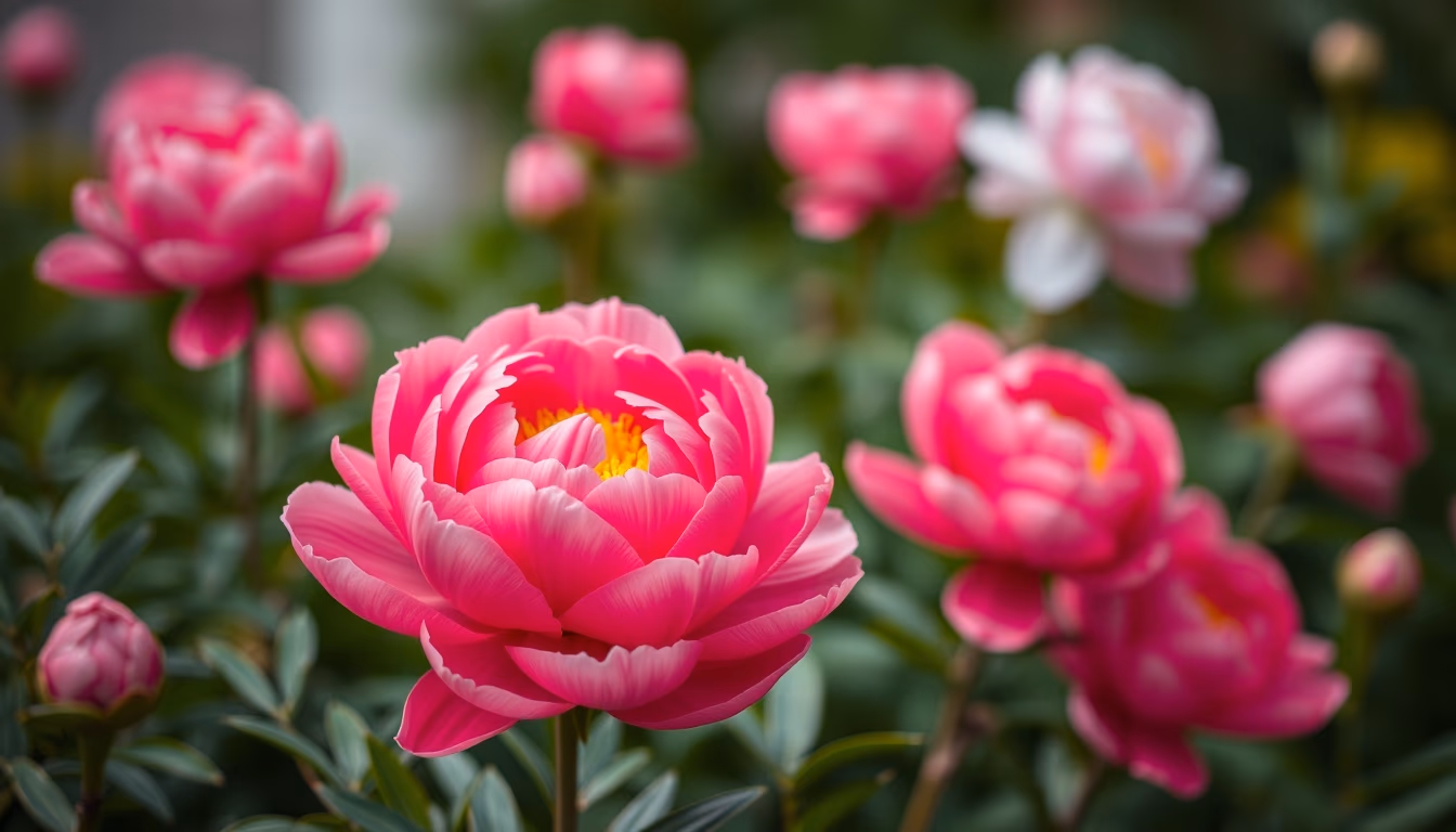 peony pink lush in editorial style