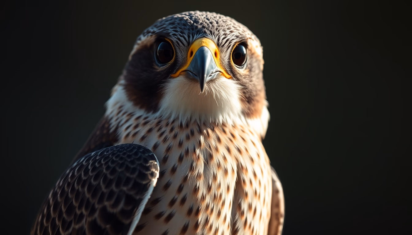 peregrine falcon close in editorial style