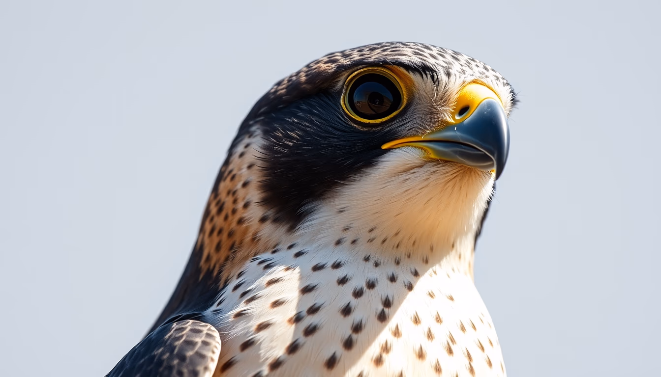 peregrine falcon close in editorial style