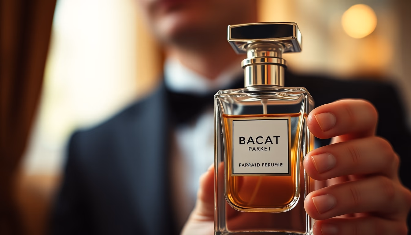 perfume bottle baccarat in editorial style