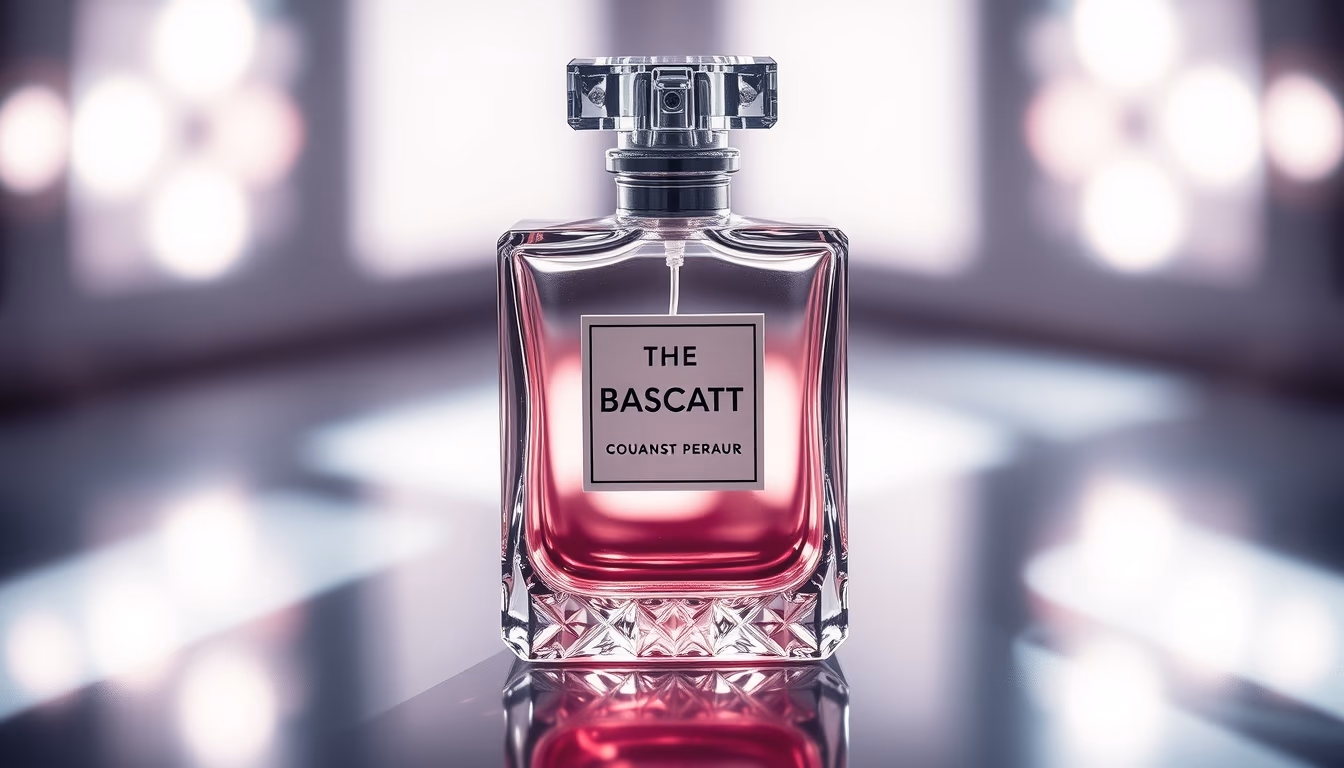 perfume bottle baccarat in editorial style