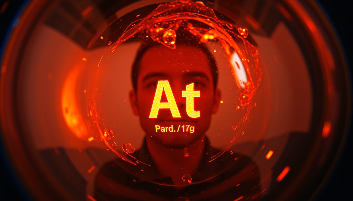 periodic table elements glow in editorial style