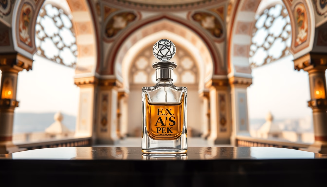 persian perfume vial in editorial style