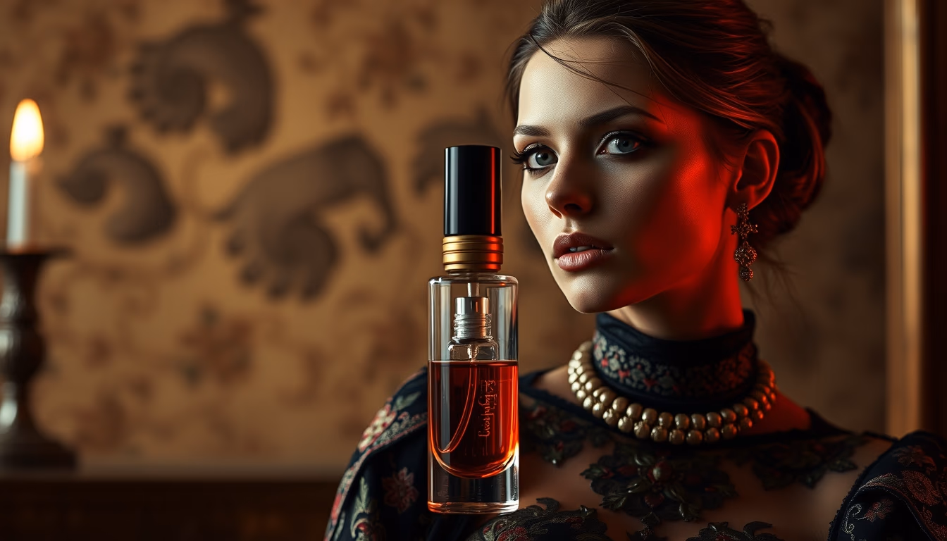 persian perfume vial in editorial style