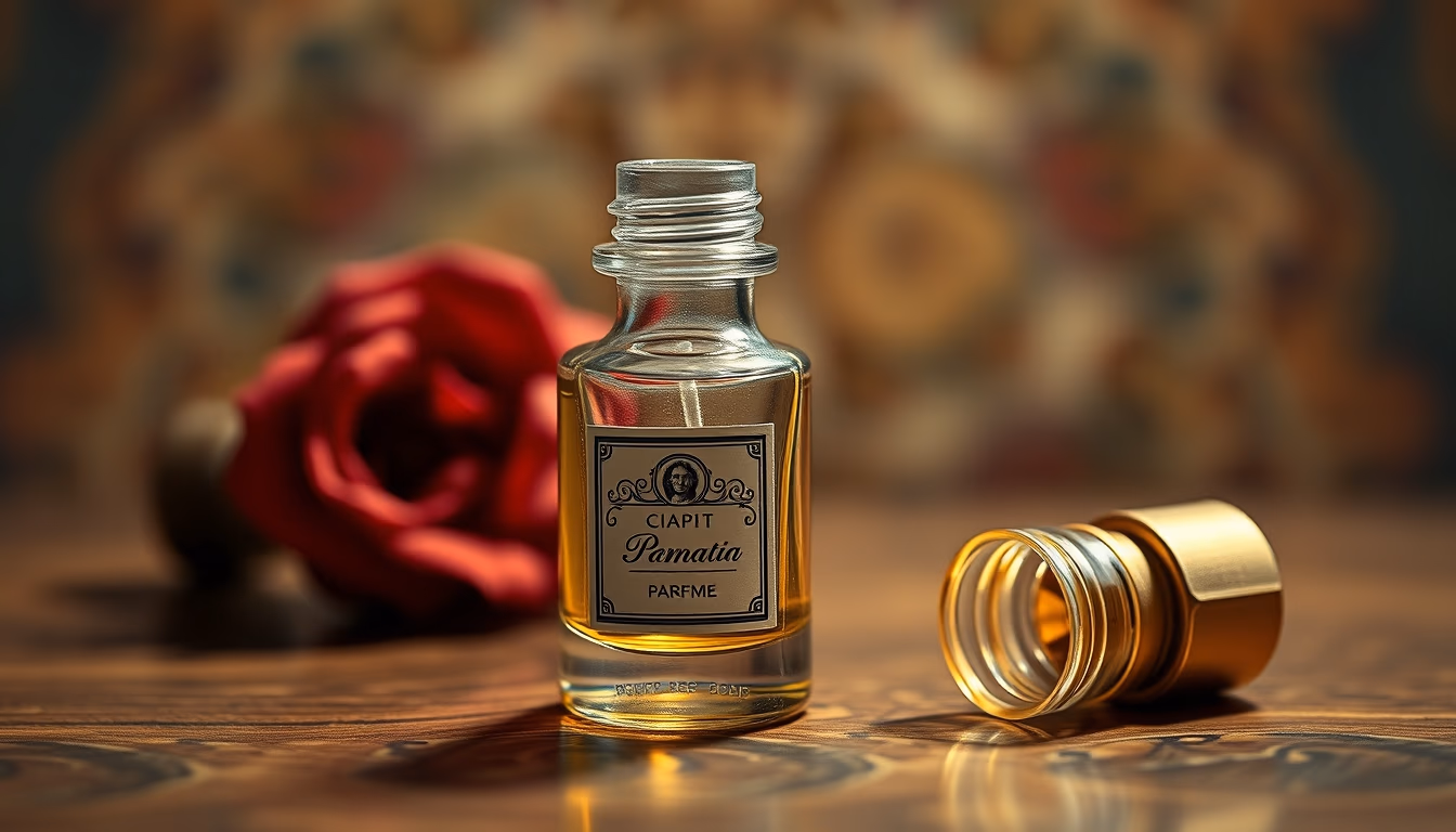 persian perfume vial in editorial style
