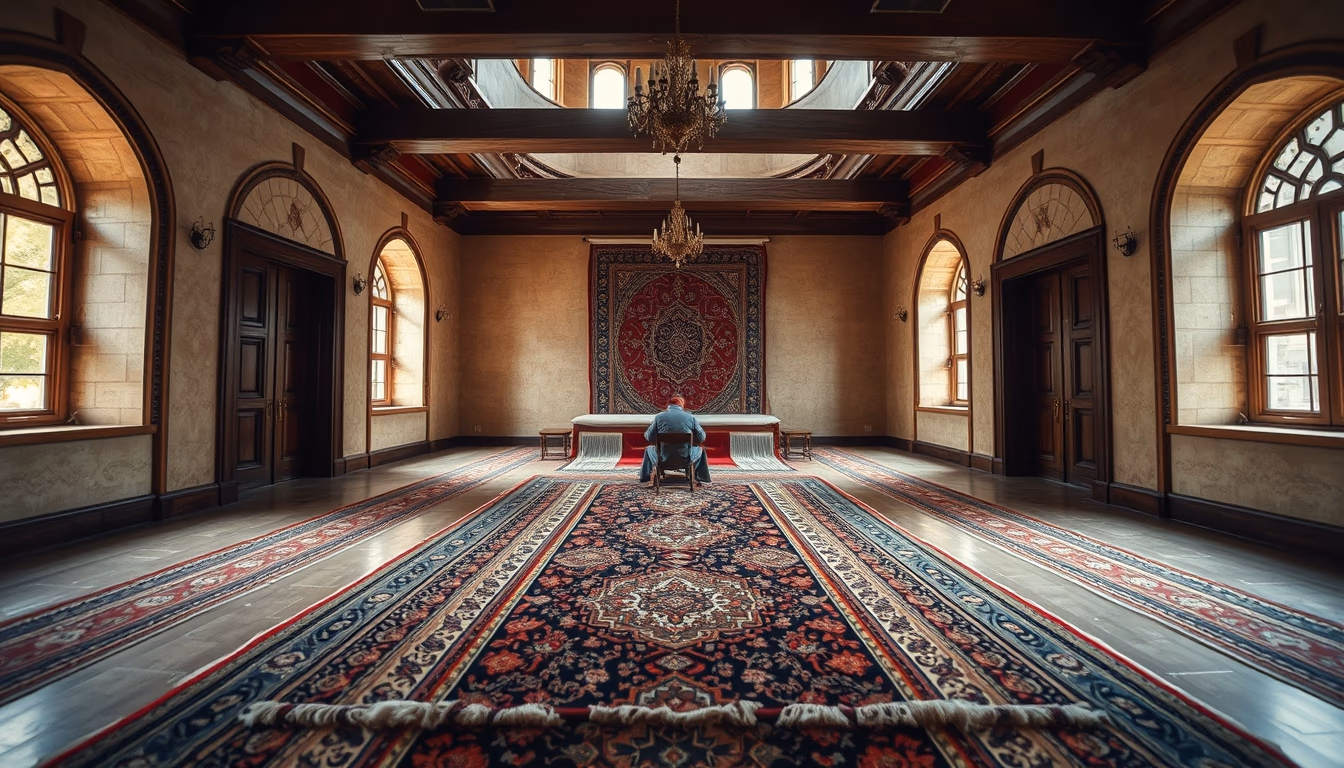 persian rug weaving in editorial style