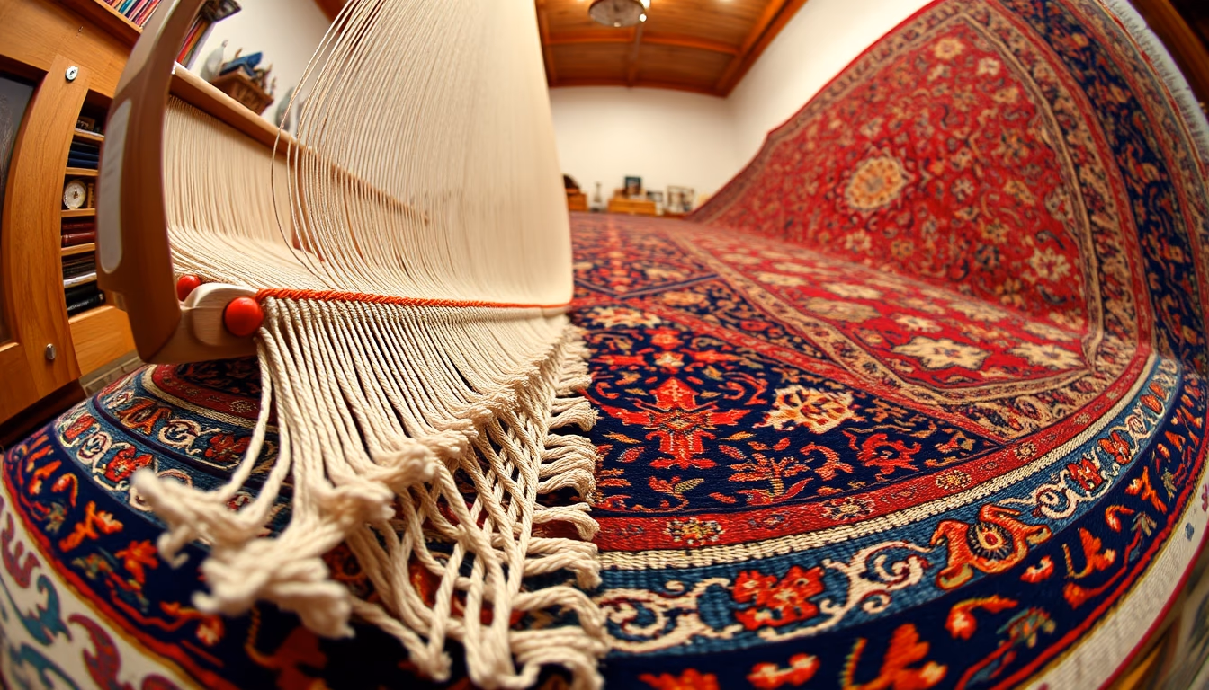 persian rug weaving in editorial style