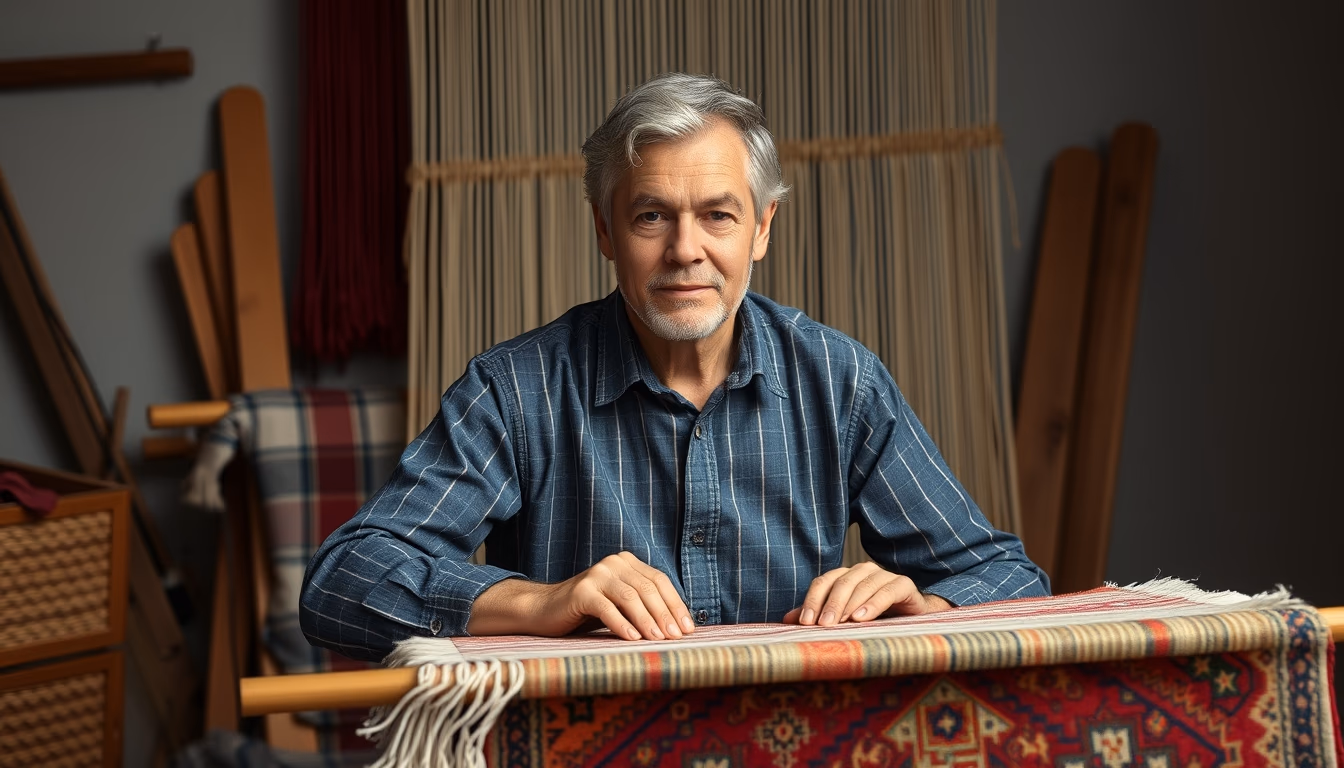 persian rug weaving in editorial style