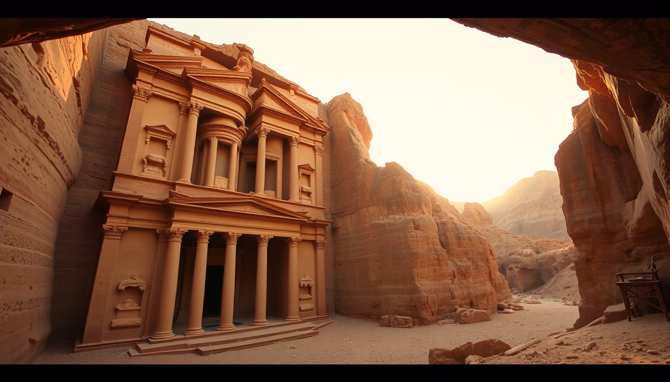 petra treasury jordan in editorial style