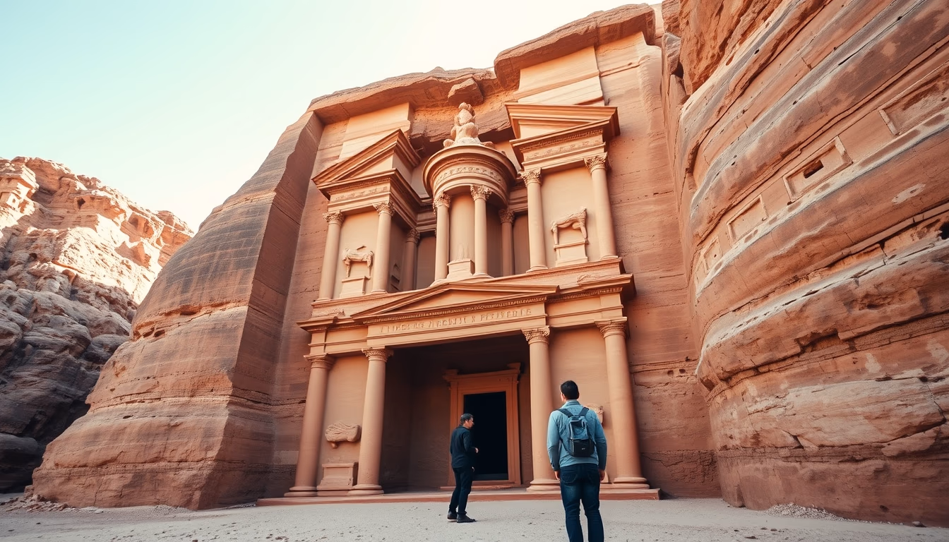petra treasury jordan in editorial style