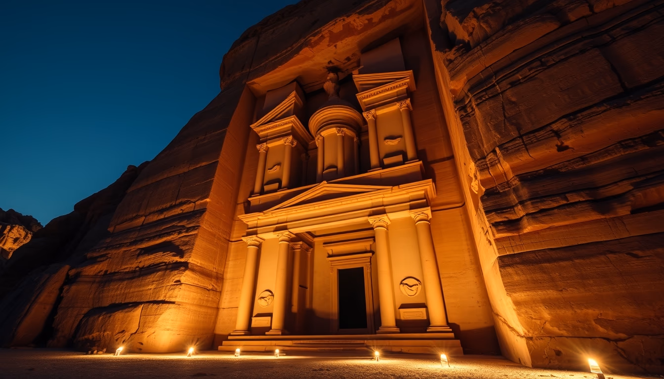 petra treasury jordan in editorial style