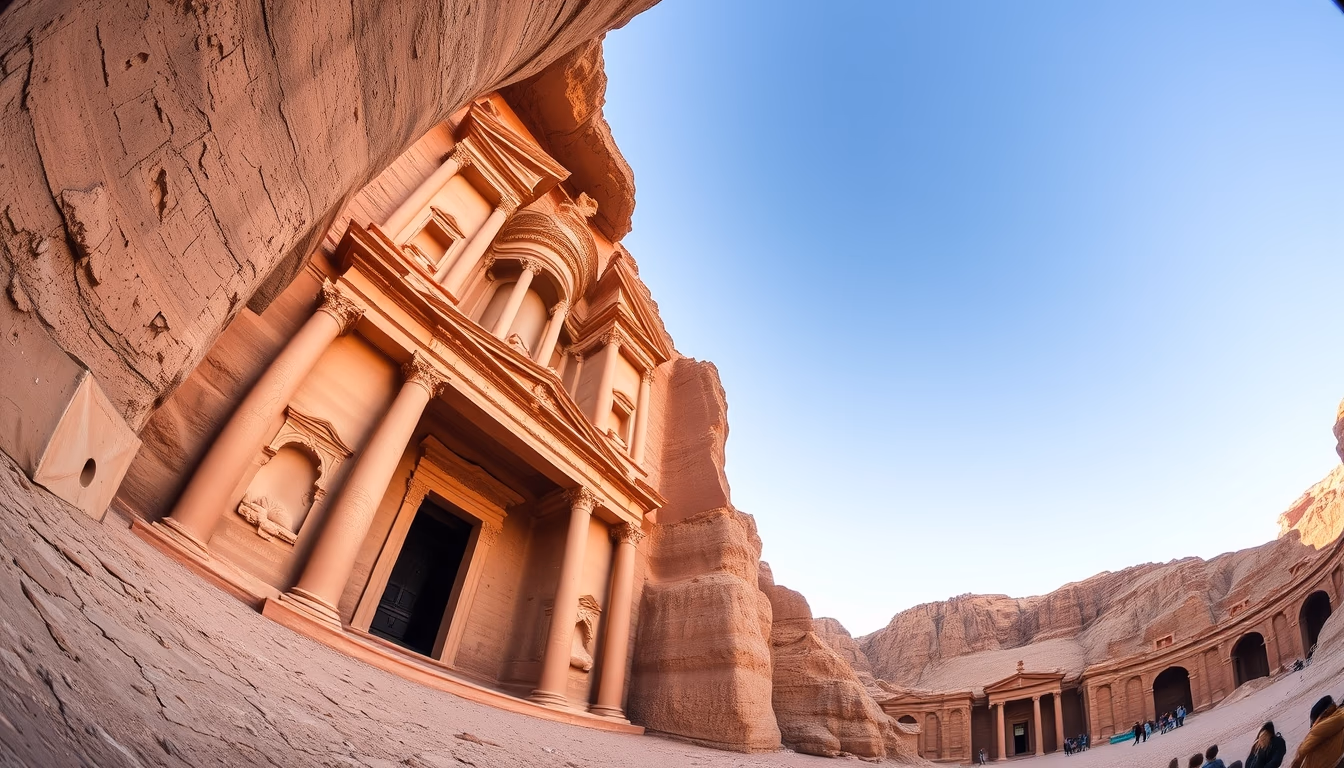 petra treasury jordan in editorial style