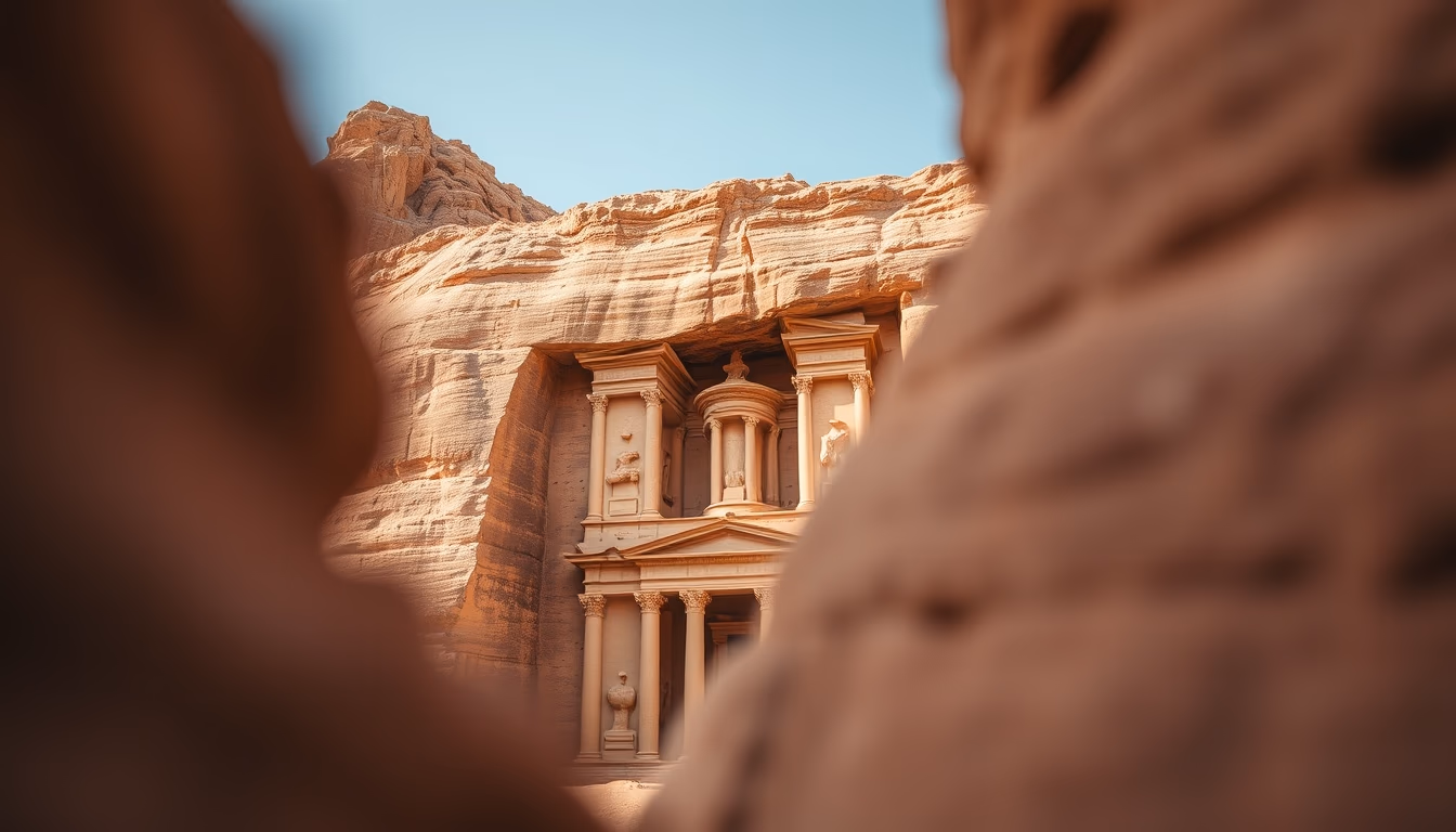petra treasury jordan in editorial style