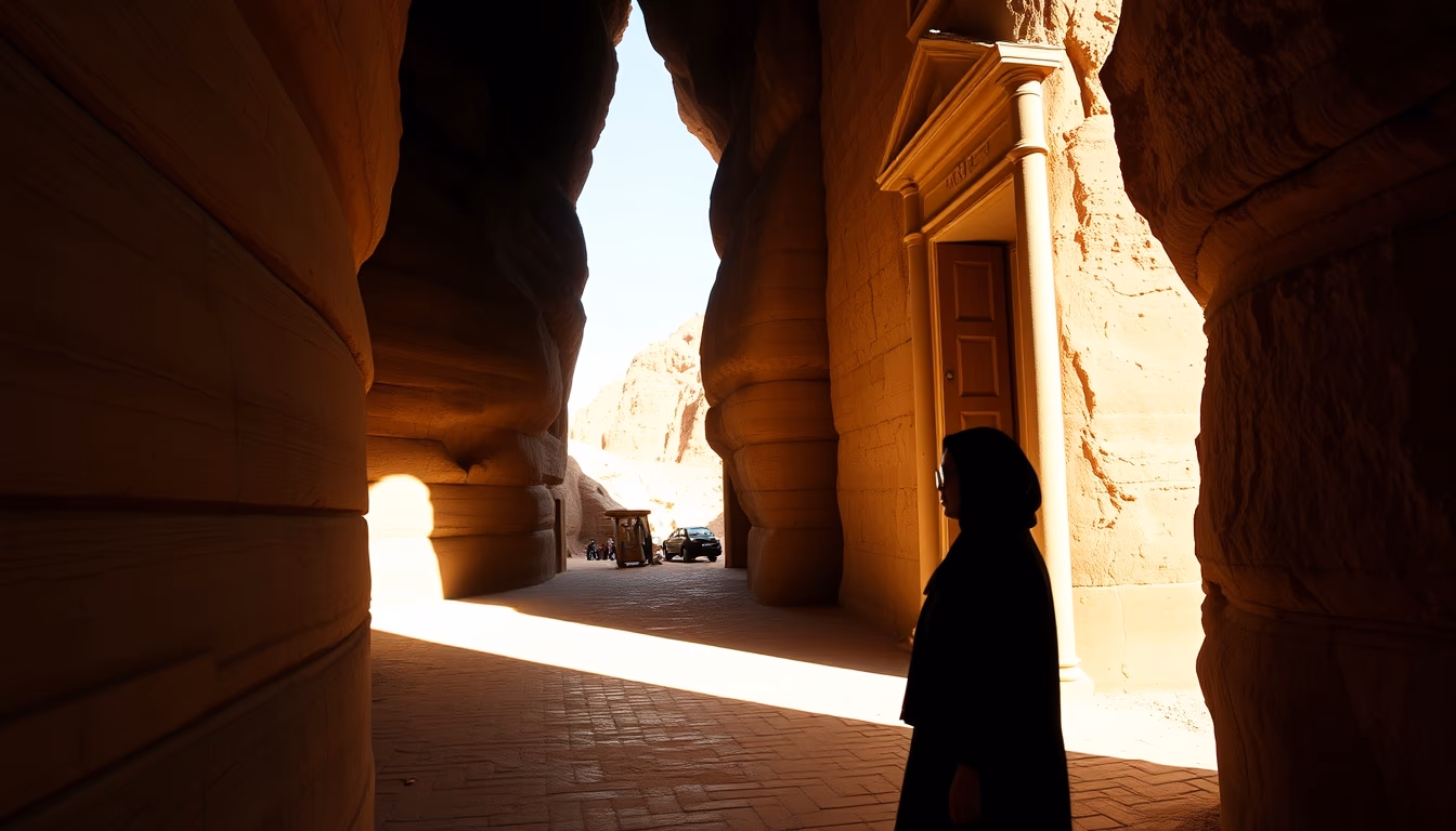 petra treasury jordan in editorial style