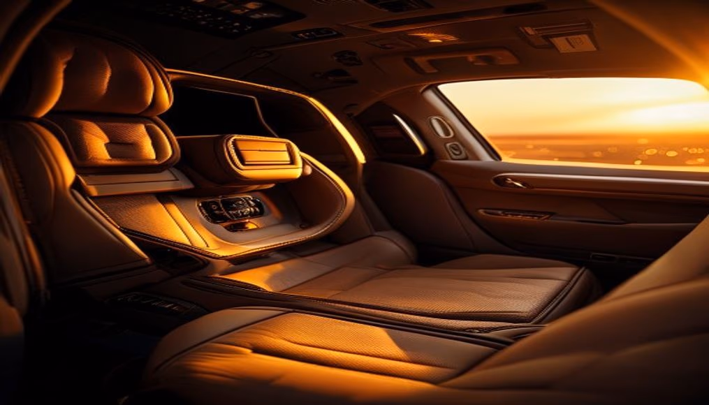 Phenom 300e jet interior em fotografia editorial de luxo