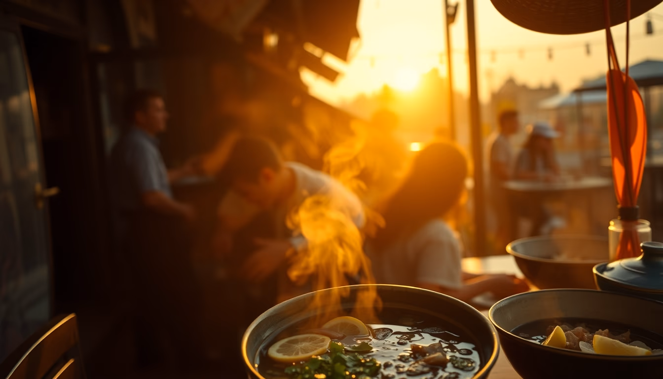 pho vietnamese broth in editorial style