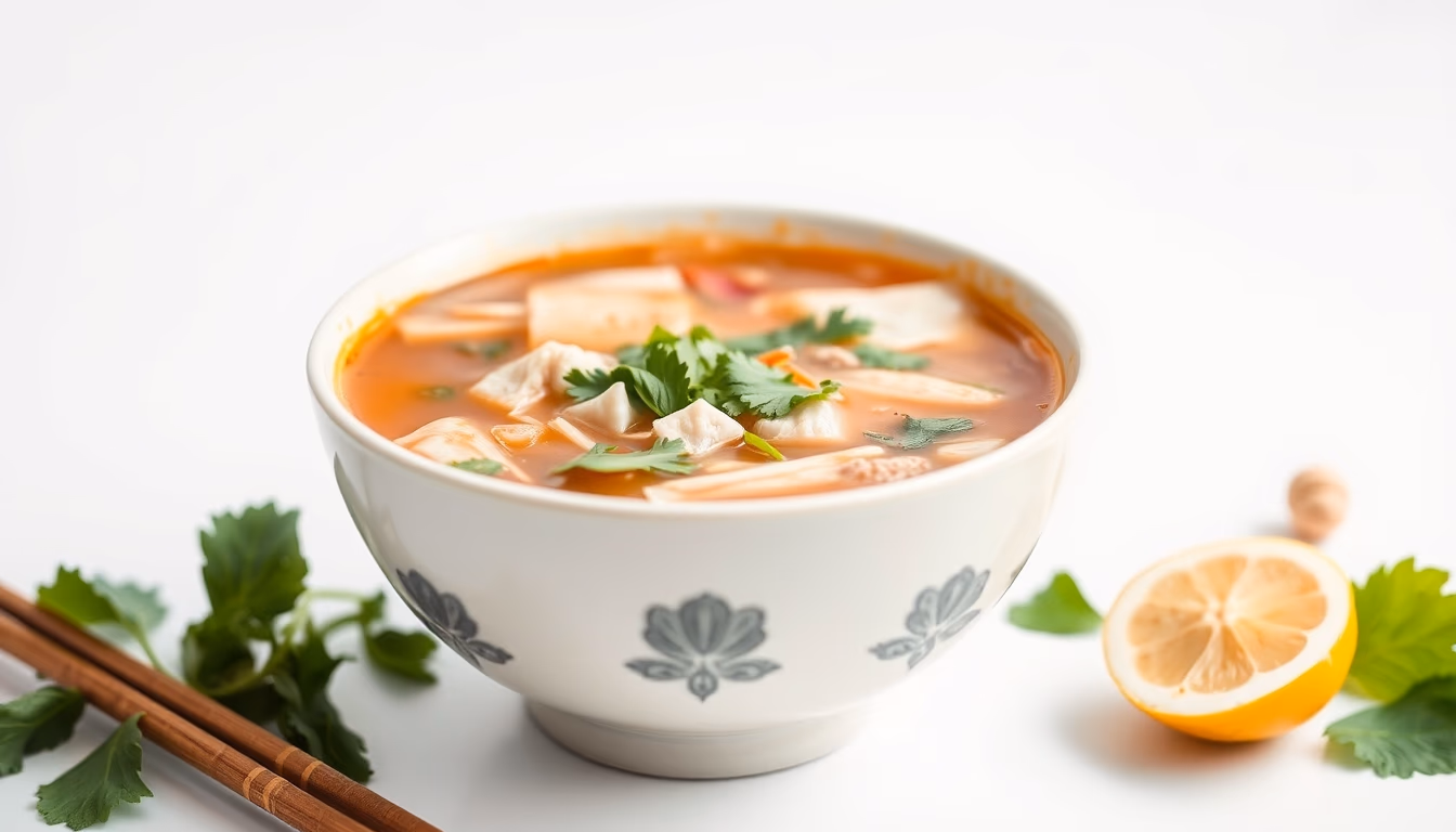 pho vietnamese broth in editorial style