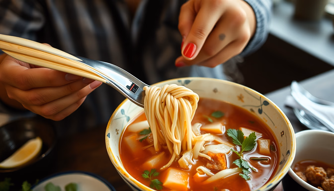 pho vietnamese broth in editorial style