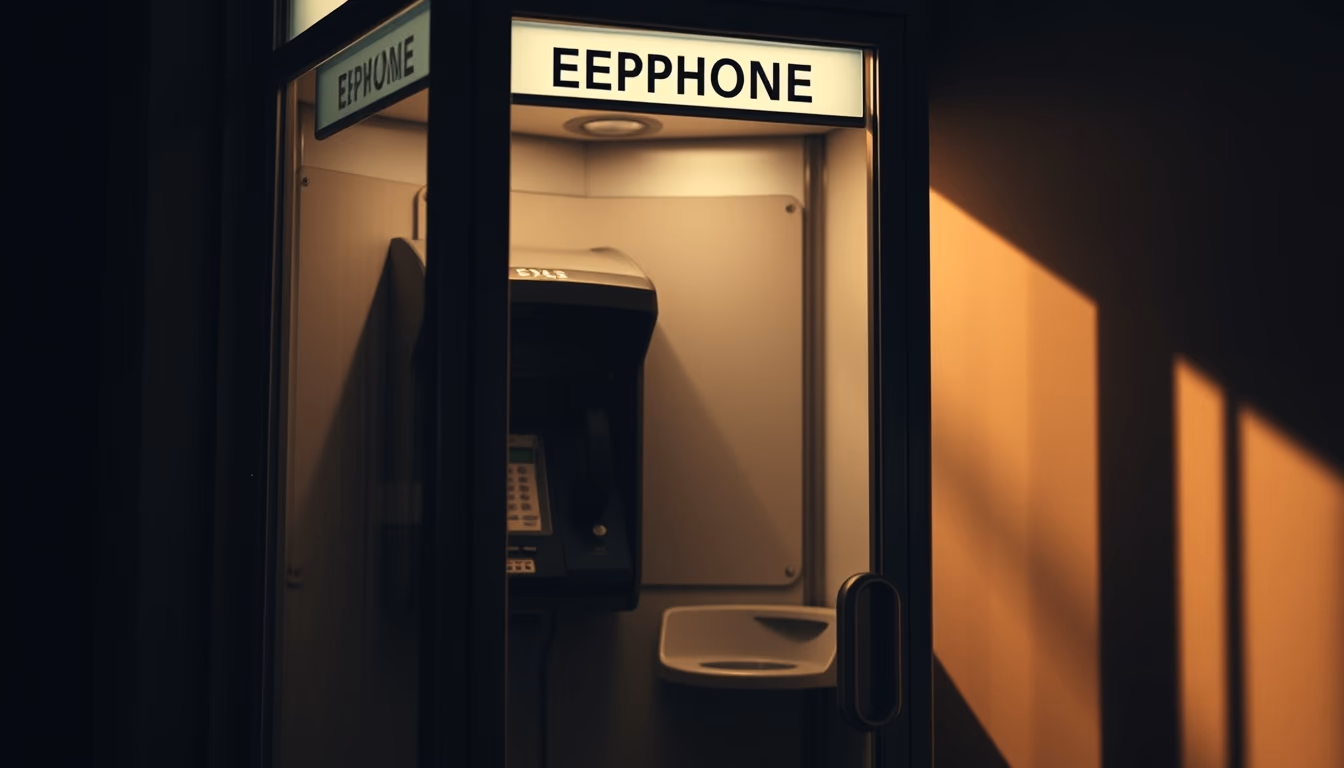 phone booth office in editorial style