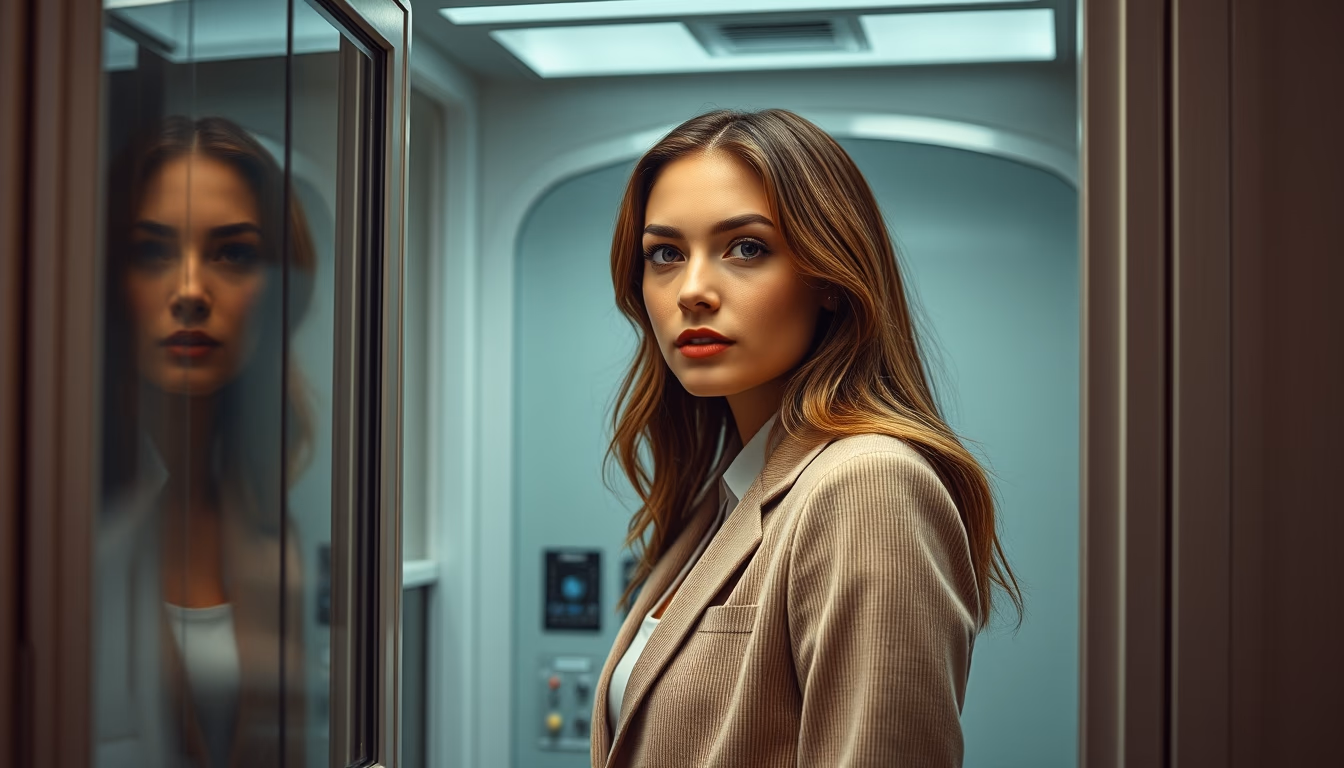 Phone booth office em estilo editorial