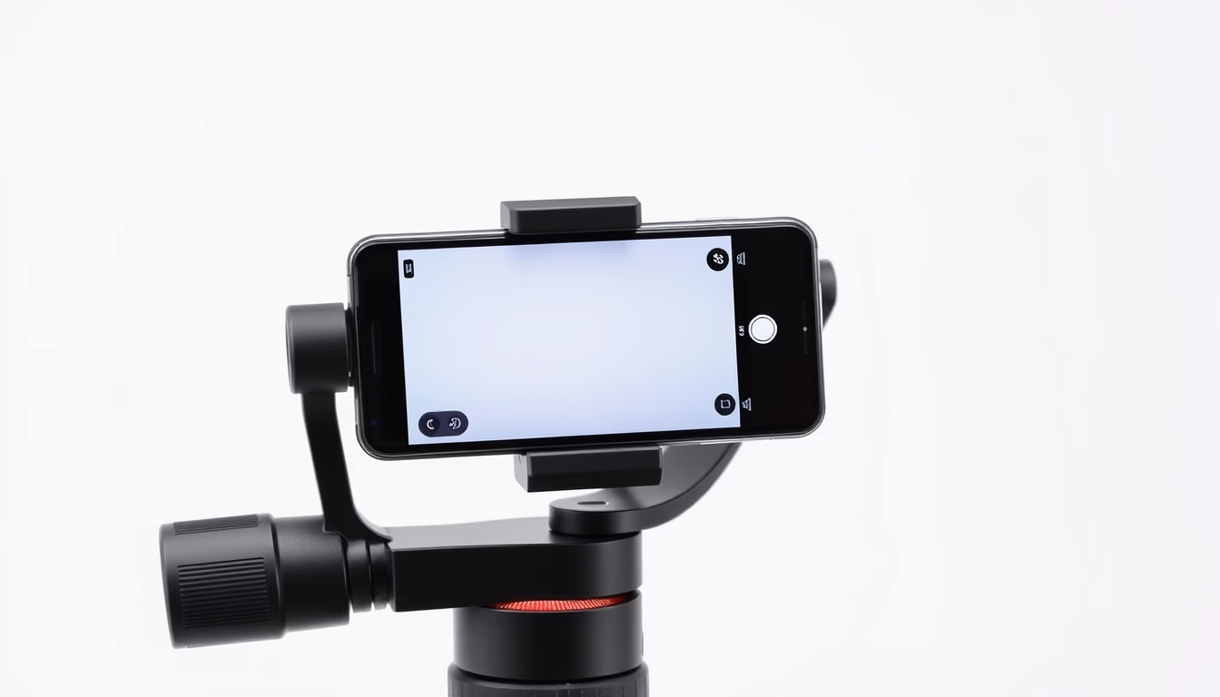 phone gimbal stabilizer in editorial style