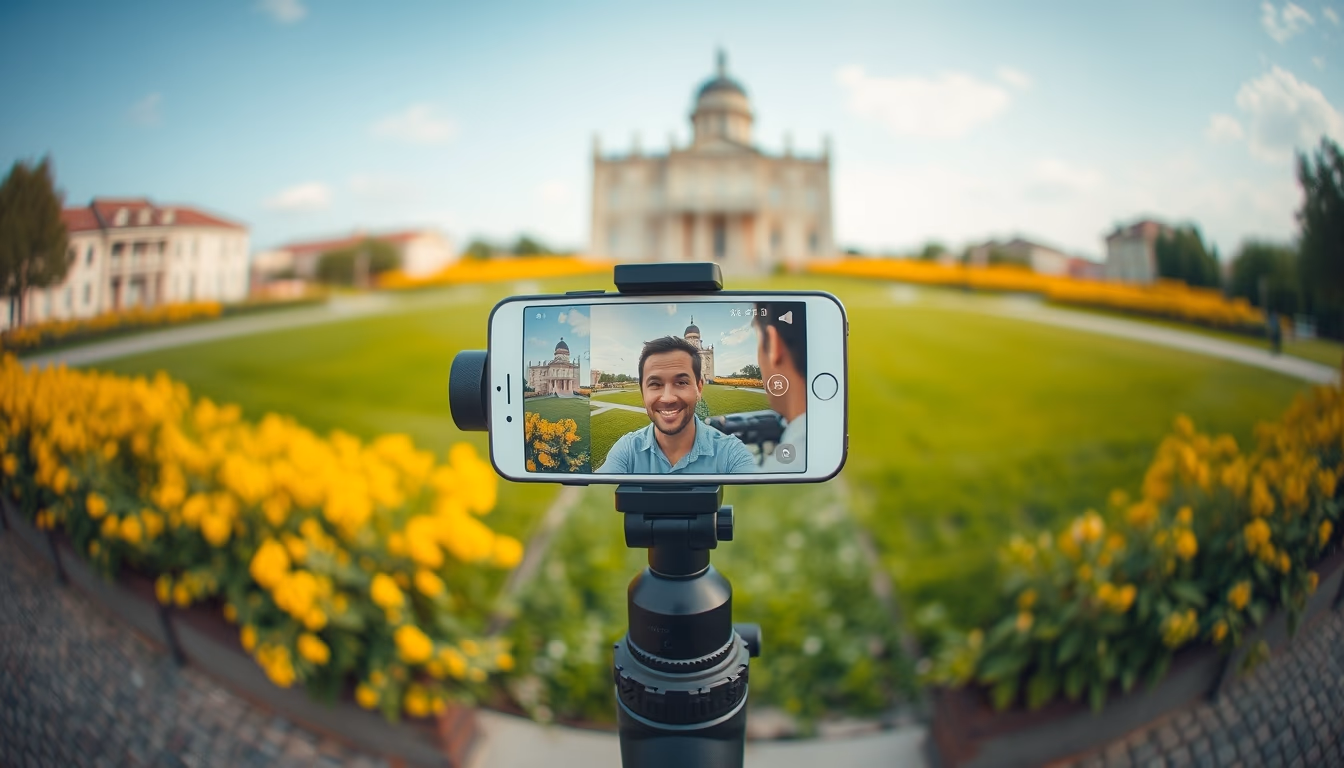 phone gimbal stabilizer in editorial style