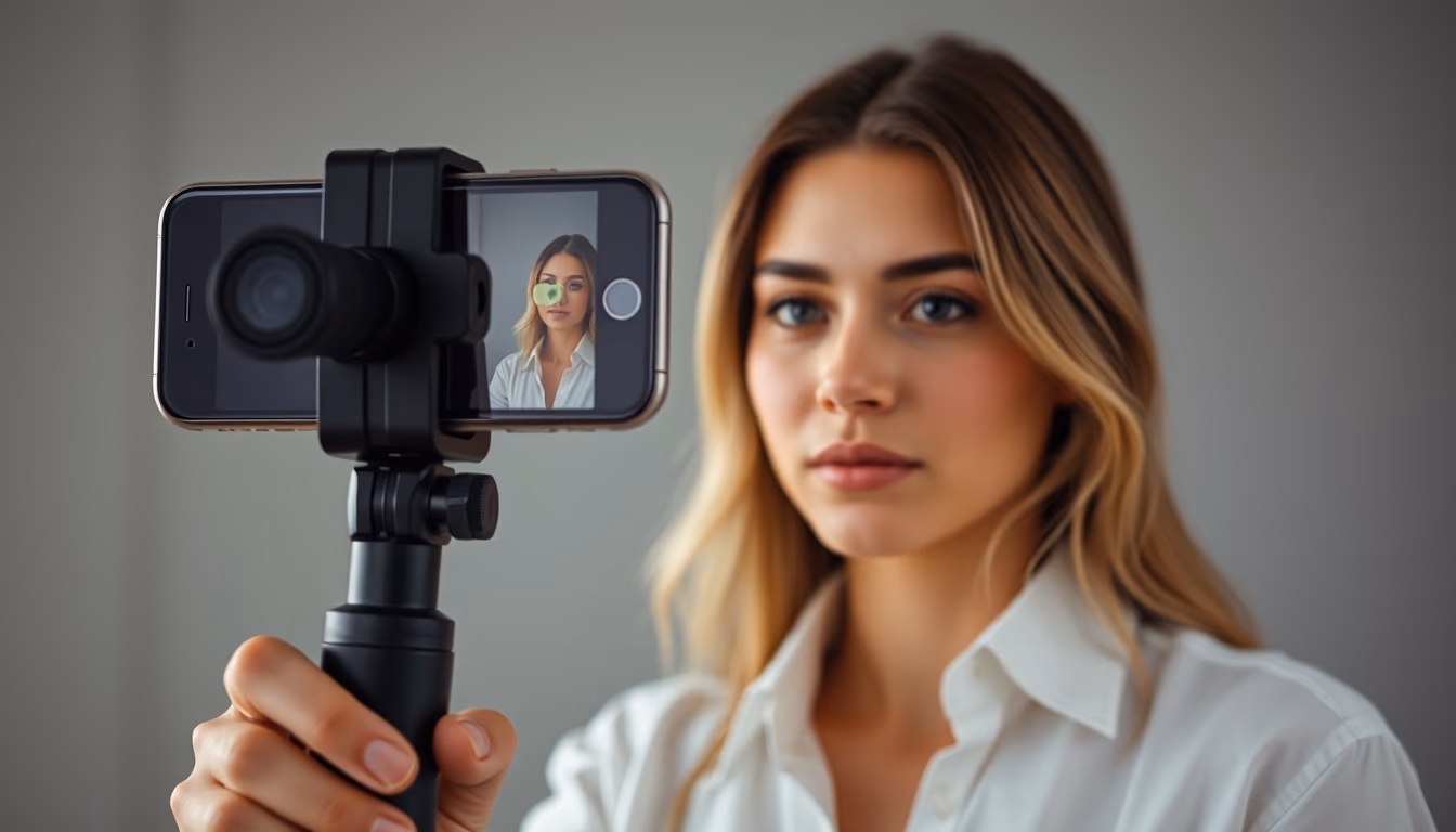 phone gimbal stabilizer in editorial style