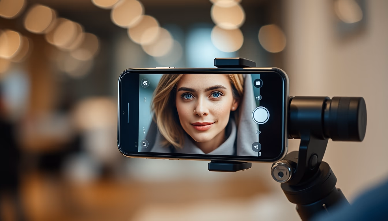 phone gimbal stabilizer in editorial style