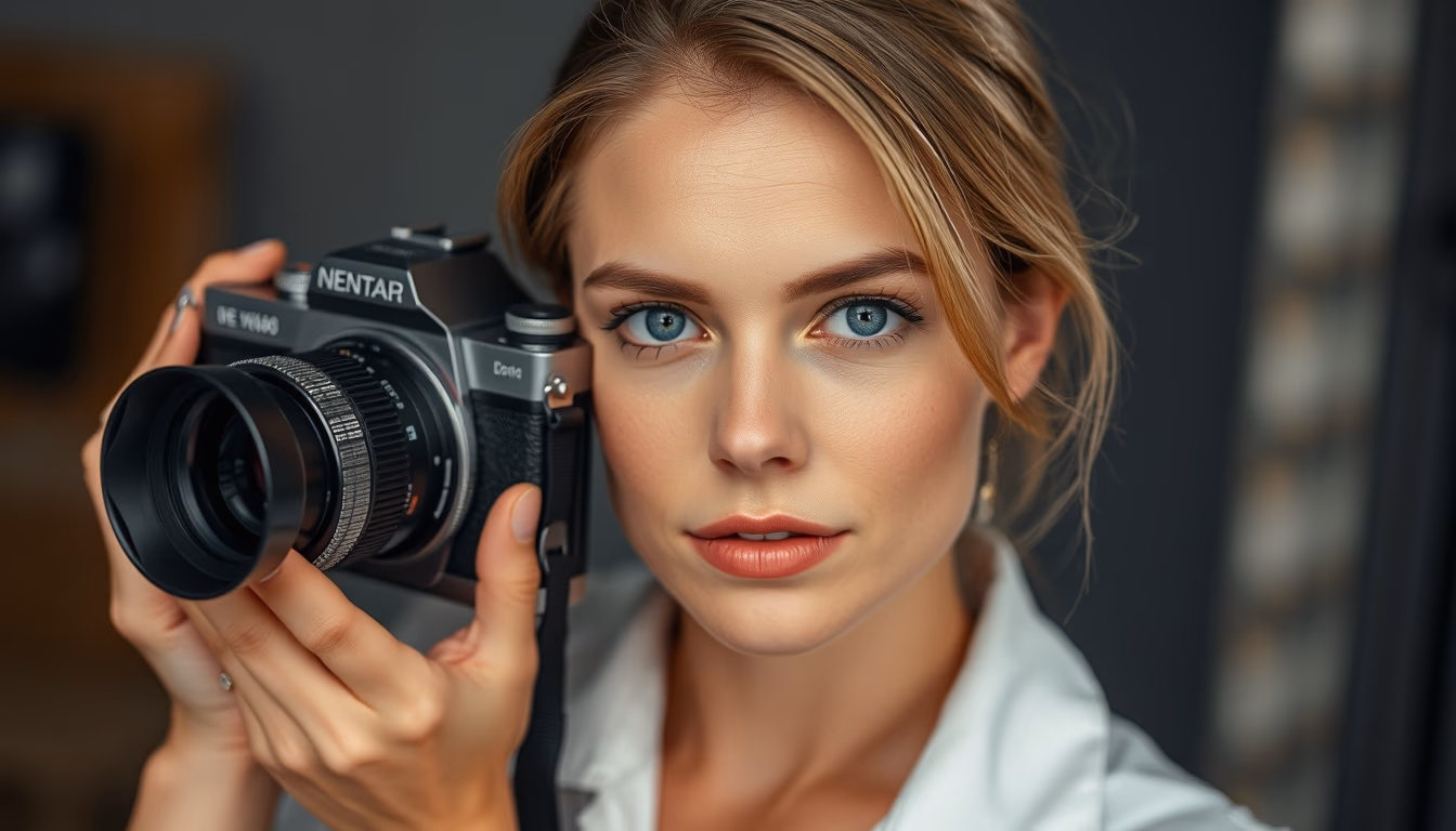 photography vintage camera in editorial style